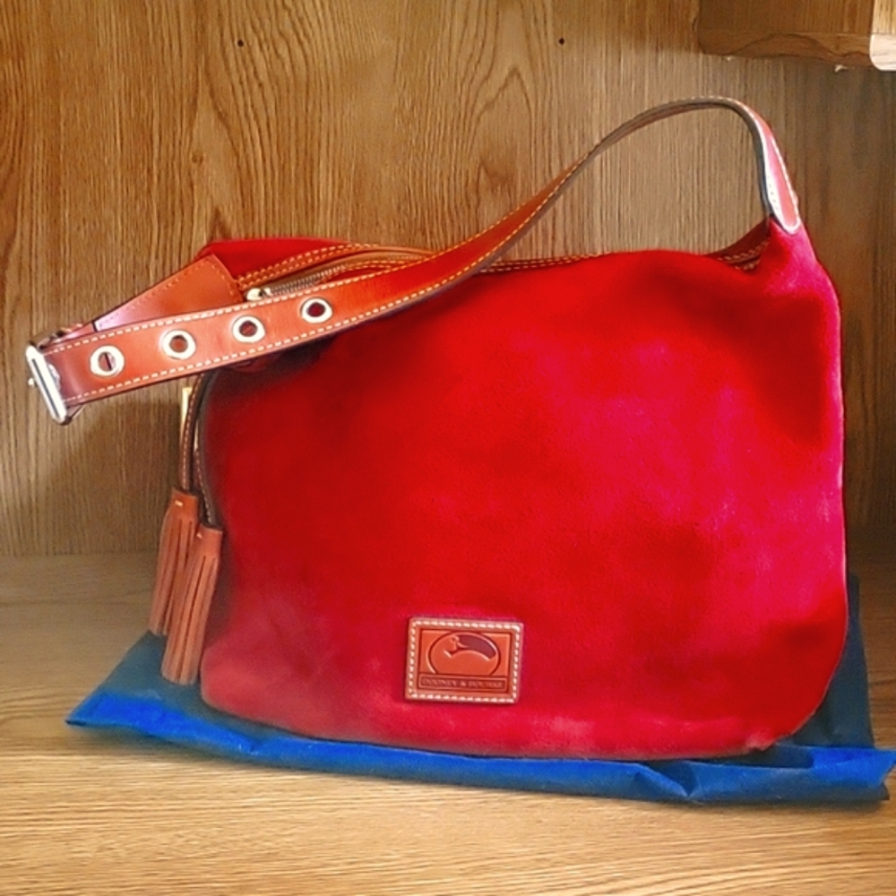 Dooney & Bourke Red Suede Paige Sac